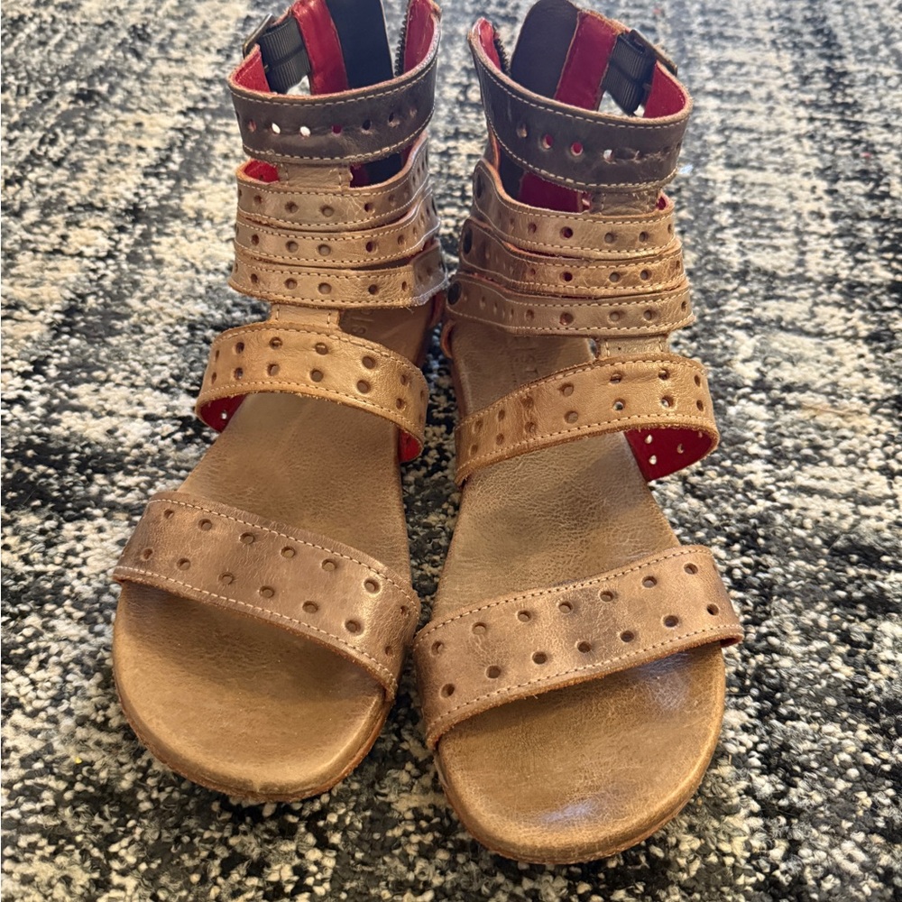 Bed Stu Silver Gladiator Sandals